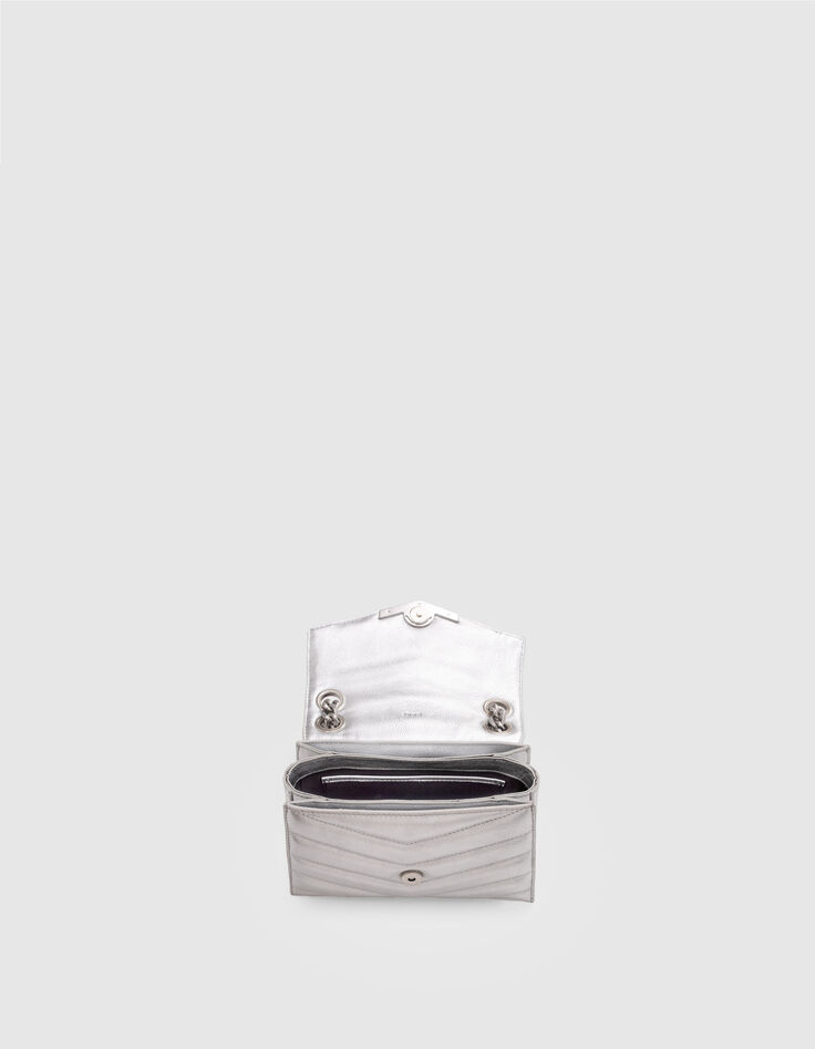 Sac THE 1 glitter argenté cuir métallisé Taille S Femme-4 Sac THE 1 glitter argenté cuir métallisé Taille S Femme-4