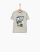 Graues Jungen-T-Shirt mit Basketball -2
