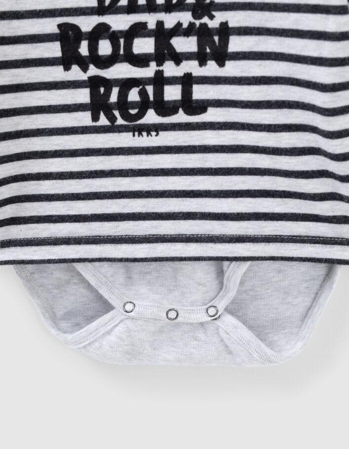 Baby’s putty marl organic cotton bodysuit with ruffles - IKKS
