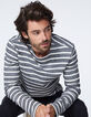 Zwarte sweater met ecru strepen Heren-1