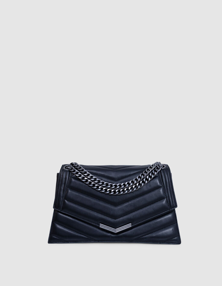 Sac THE 1 Timeless noir cuir matelassé Taille L Femme-1