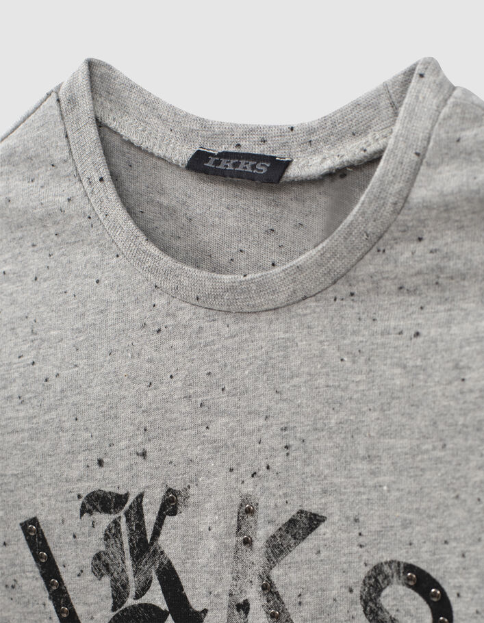 Graues Jungenshirt mit Totenkopfmotiv mit Gitarre-3