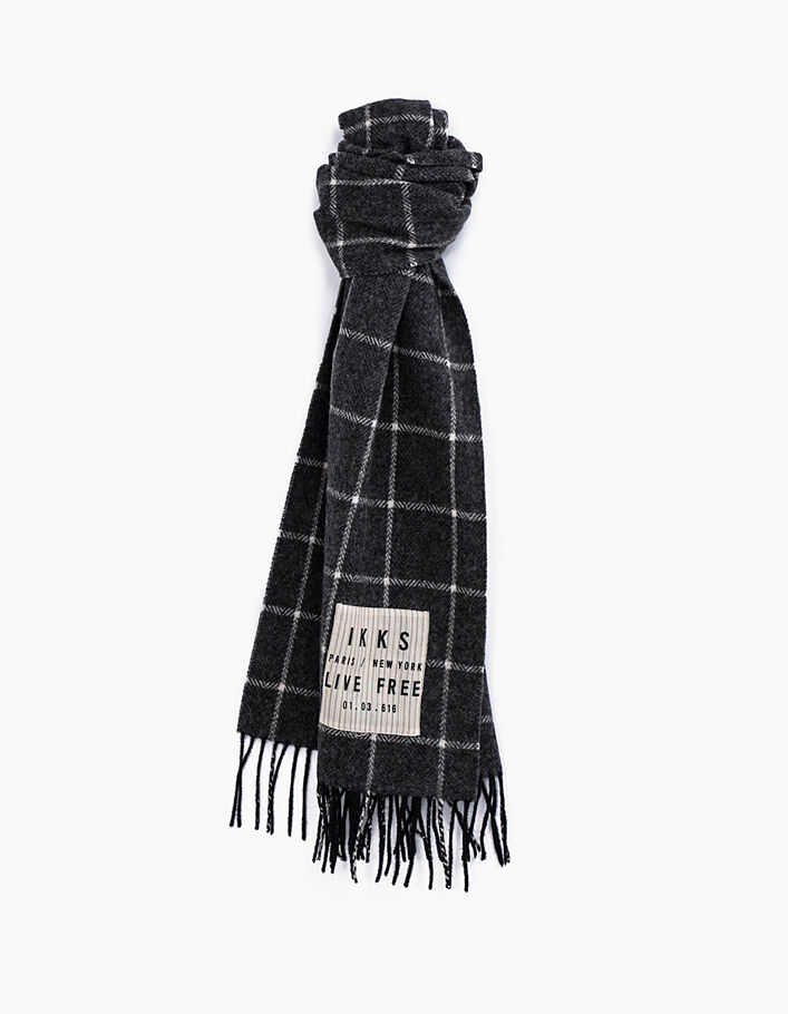 Men’s mouse grey check scarf