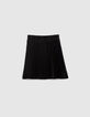 Girls’ black pleated short skirt-1