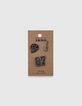 Schwarze Rocker-Jungenpins aus Metall-2