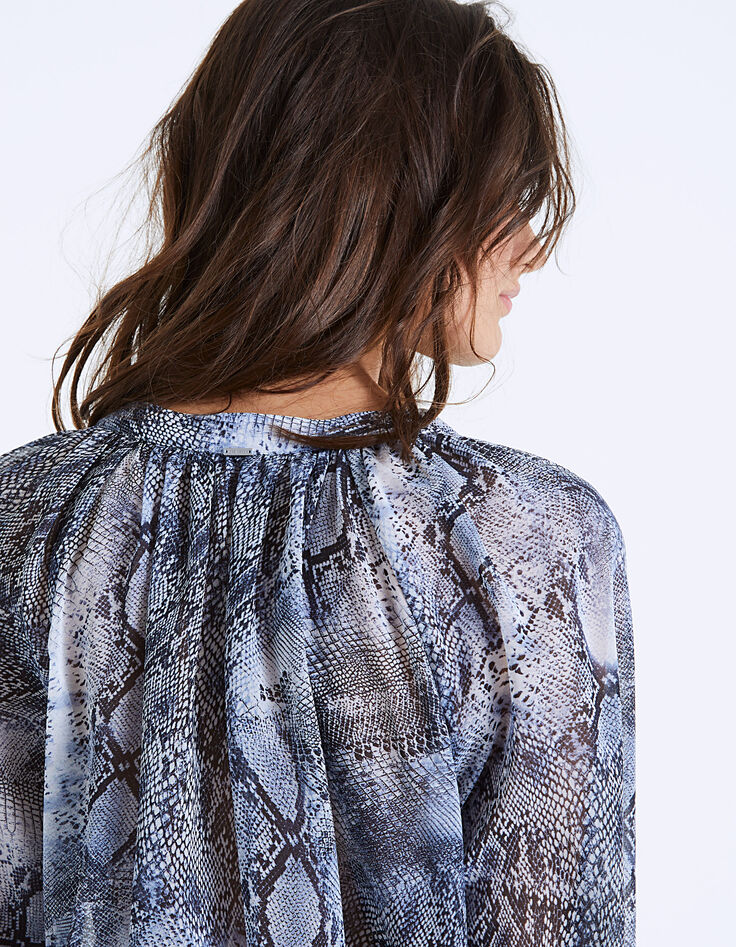 Blouse en voile imprimé python femme-4