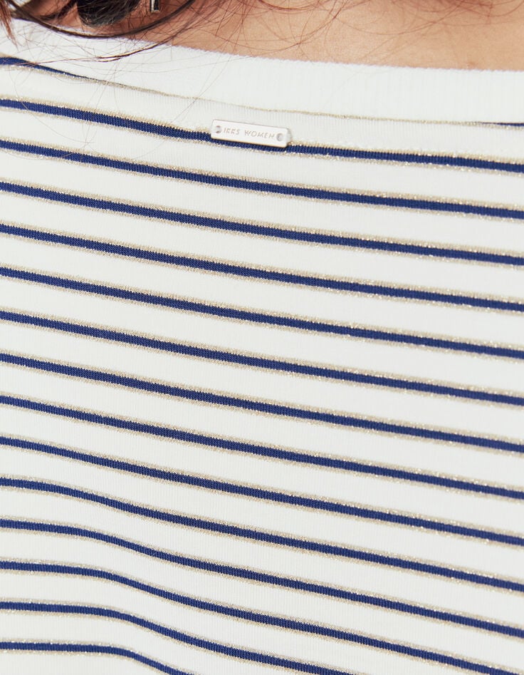 Women’s slogan sailor stripe-style jersey T-shirt-5