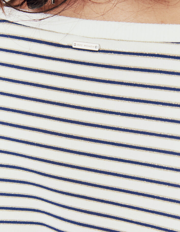 Women’s slogan sailor stripe-style jersey T-shirt - IKKS