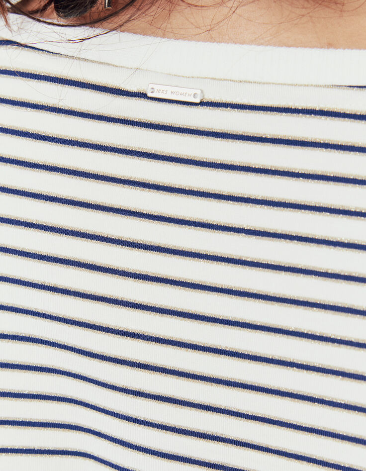 Women’s slogan sailor stripe-style jersey T-shirt-5 Women’s slogan sailor stripe-style jersey T-shirt-5