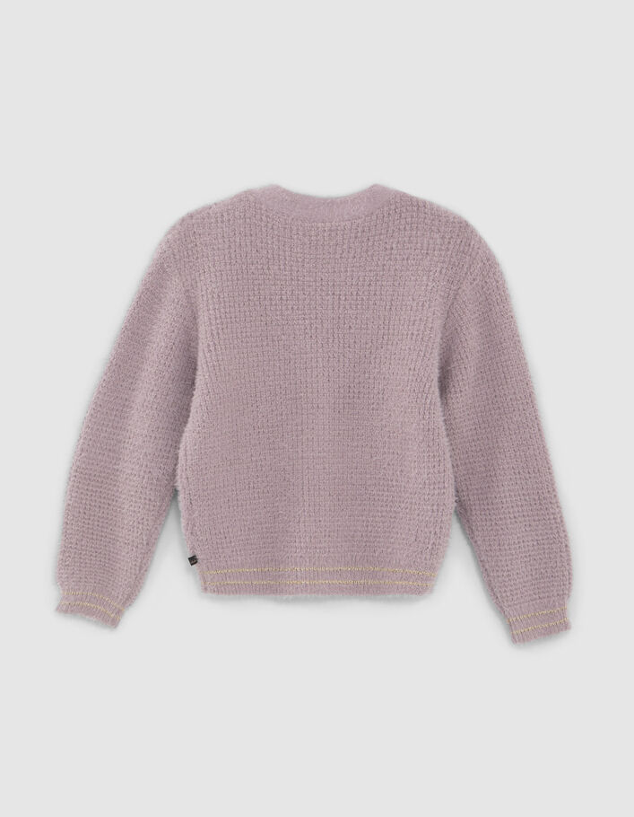 Girls’ violet decorative knit cardigan-4
