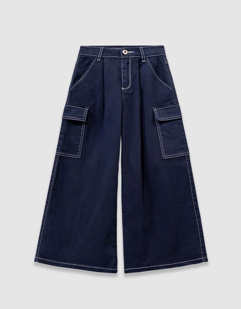 Vaqueros anchos azul marino battle niña Vaqueros anchos azul marino battle niña - IKKS