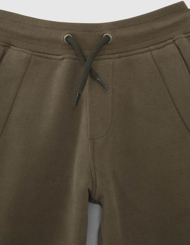 Khakifarbene Jungen-Jogginghose mit Abn&auml;hern-2