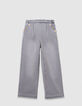Grijze wideleg jeans drukknopen zakken meisjes-1