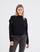Women’s black studded pure wool knit sweater-2