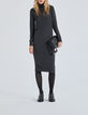 Vestido jersey gris punto cuello chimenea mujer-2