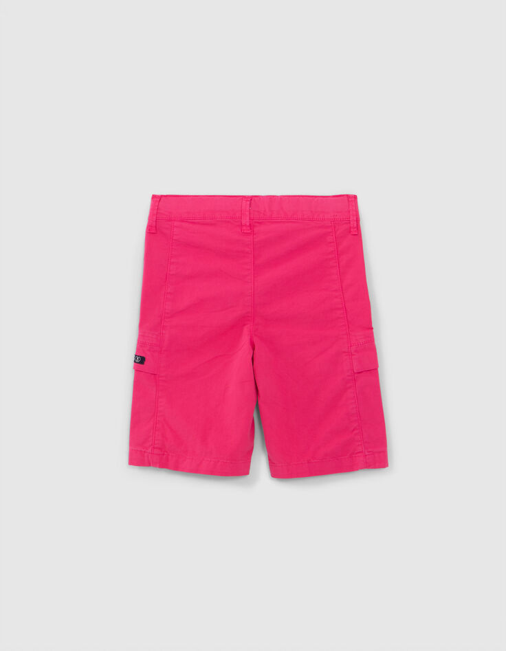Boys' pink cargo Bermuda shorts-3