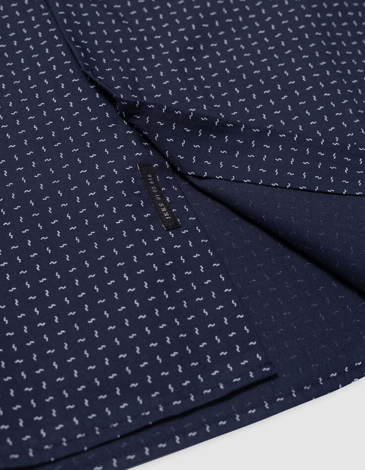 Marineblaues Herrenhemd REGULAR mit grafischem Aufdruck-8