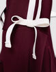 Cardigan zippé bordeaux noeuds écrus fille-9