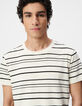 Camiseta blanca de Hombre con estampado de rayas negras-4
