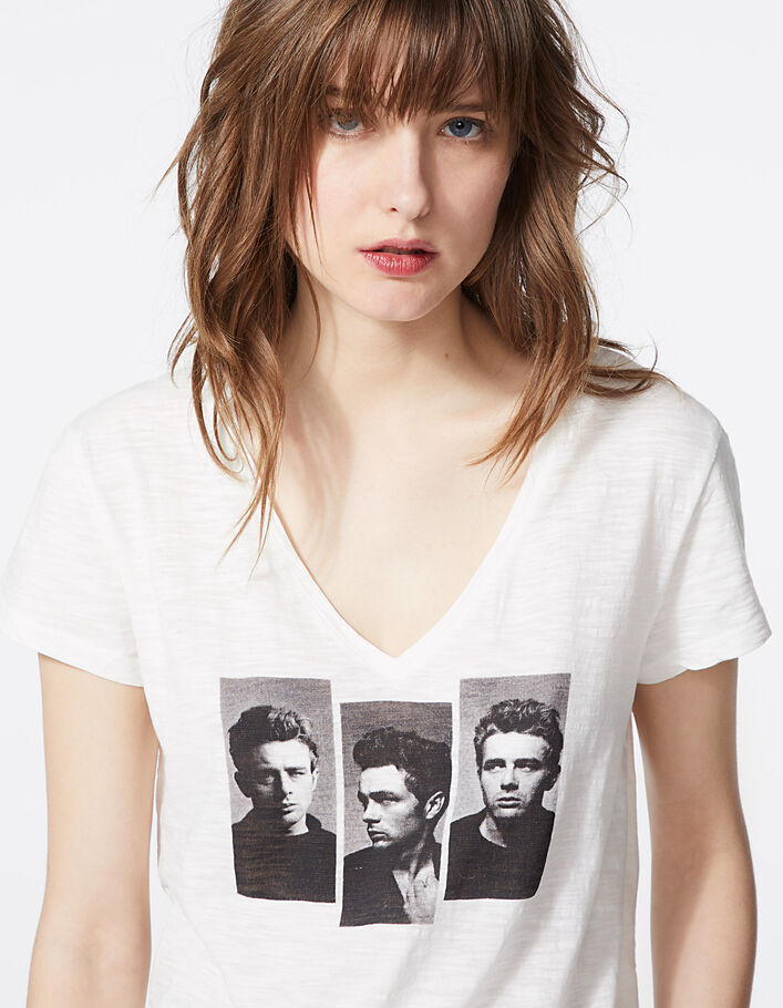 Camiseta algodón flameado visual retratos James Dean mujer - IKKS
