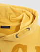 Boys’ yellow hoodie with flocked velvet XL slogan-5