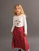 Jupe rouge à imprimé cœurs mini me fille-2