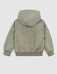Reversible khaki and beige jacket for boy-6