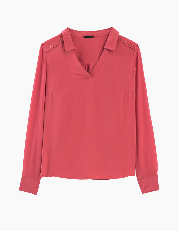 Blouse fluide en soie manches en voile femme-6