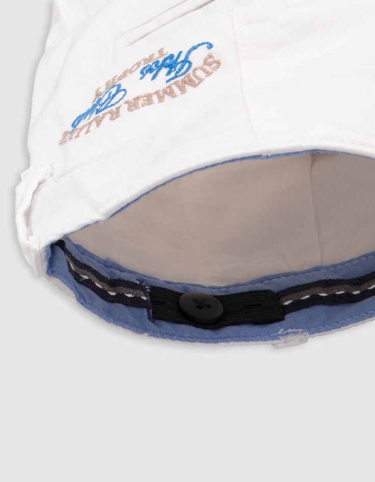 Boys' ecru Bermuda shorts with removable straps-5
