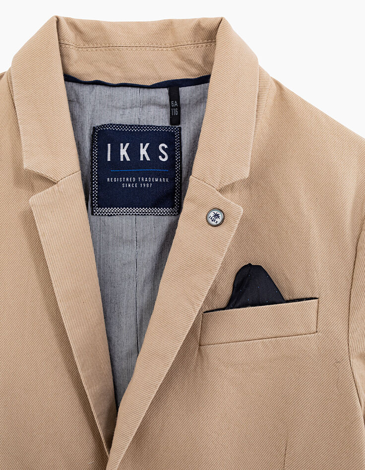 Boys' dark beige suit jacket-3