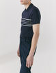 Herren-Poloshirt, Marineblau, weiß gestreift, Matrosenlook-5