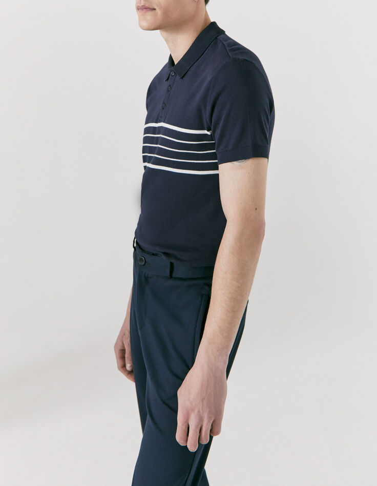 Herren-Poloshirt, Marineblau, weiß gestreift, Matrosenlook-5
