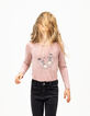 T-shirt rose pailleté visuel tennis lacets brodés fille-2