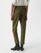 Women's khaki army slouchy jeans-3