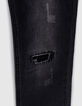 Boys’ worn-out black slim jeans with repaired holes-5