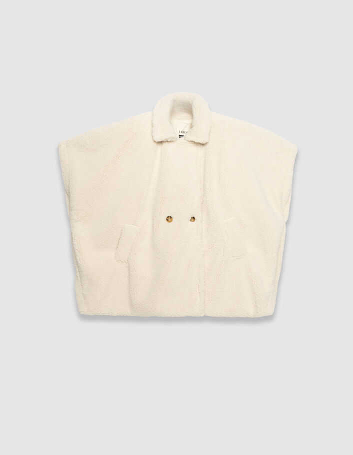 Cape écrue col tailleur Femme