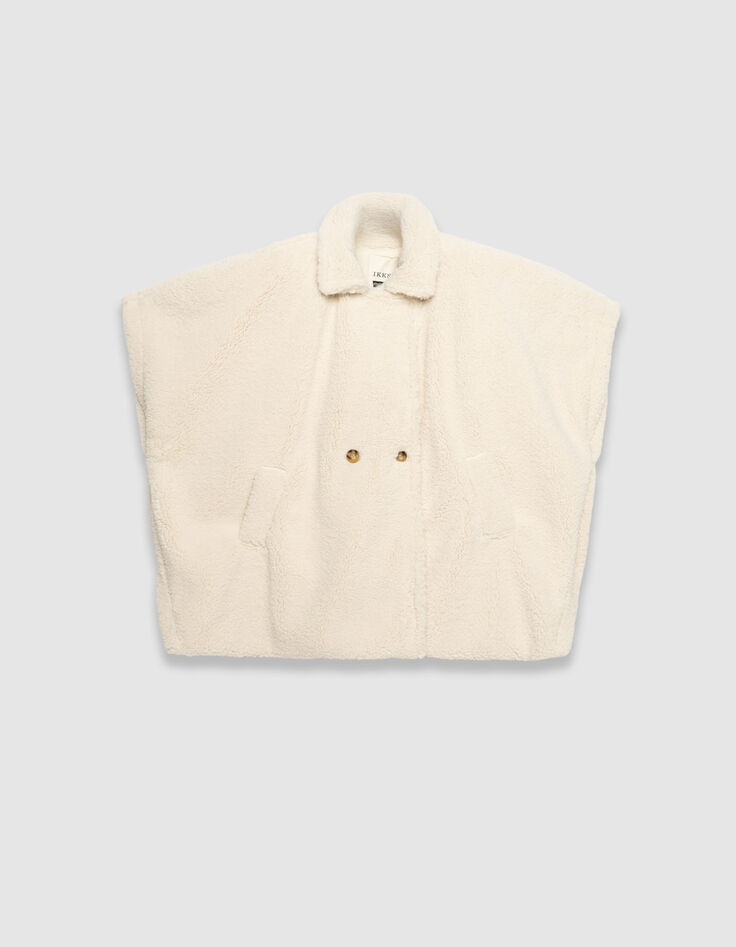 Cape écrue col tailleur Femme-1