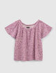 Girls’ violet daisy print LENZING™ ECOVERO™ viscose blouse-1
