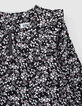 Schwarze Bluse mit Blumenprint für Babymädchen -3