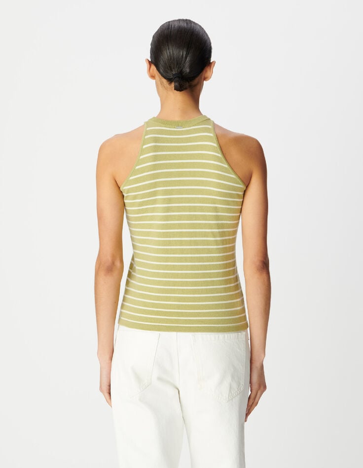 Pull CORRIE olive d&rsquo;&eacute;t&eacute; sans manches pour femme-3