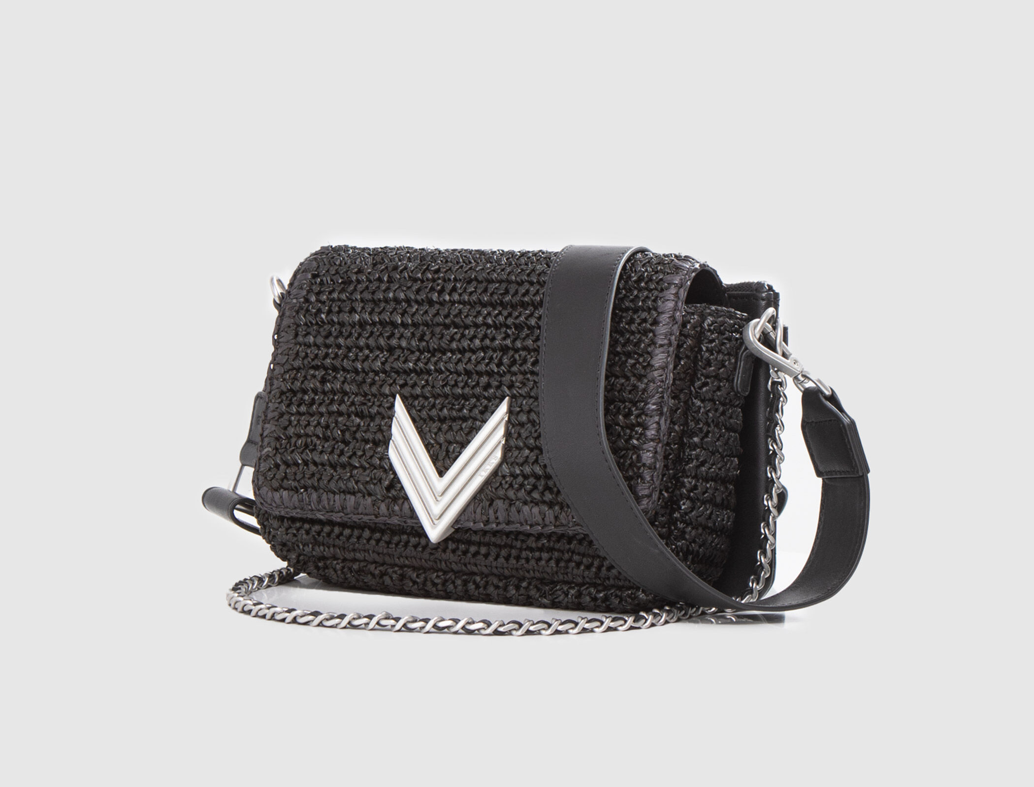 The 111 BAMBOO BEACH black mix raffia and suede for women IKKS