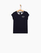Tee-shirt navy avec résille dos fille-3
