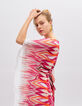 Robe longue fuchsia motif ethnique IKKS x GIGEEZ Femme-3