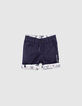 Short réversible navy et imprimé bébé garçon  -3