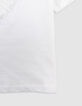 T-shirt écru coton bio coeur en relief fille-5
