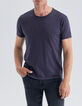 Men&rsquo;s dark plum Essential round neck t-shirt-1