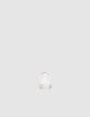 Women’s white leather K studded trainers-3