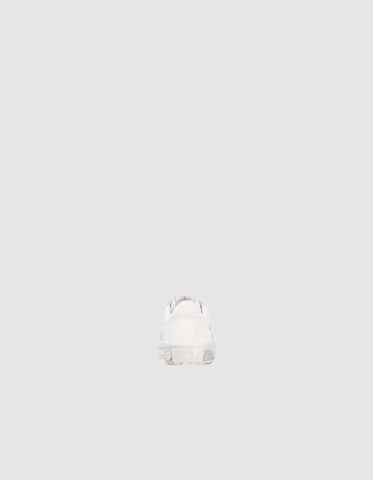 Women’s white leather K studded trainers-3