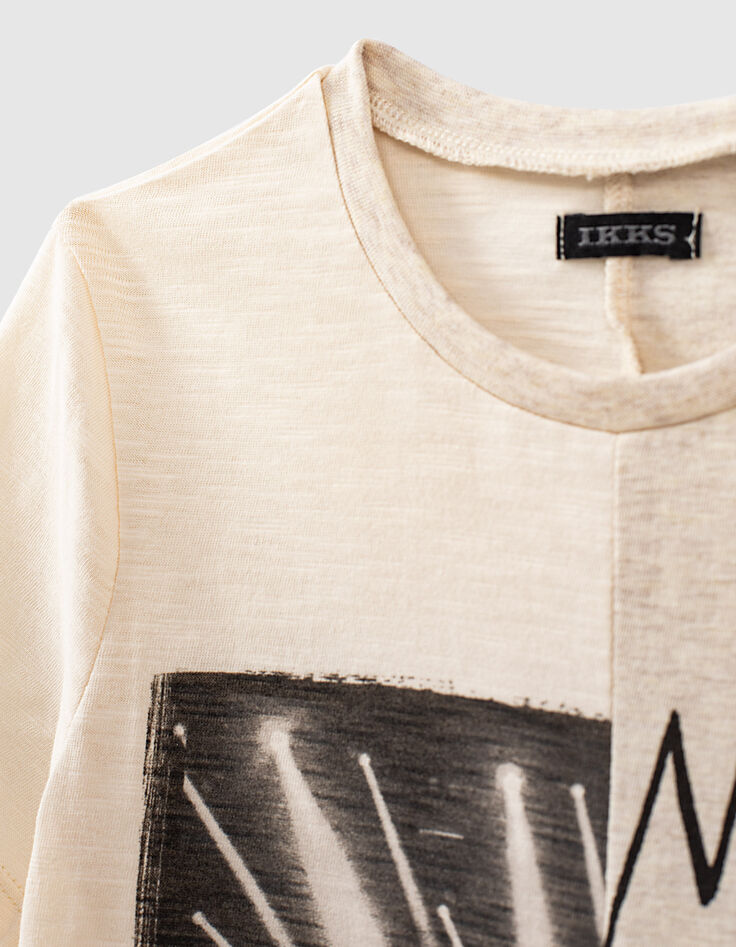 Boys’ ivory organic T-shirt with concert image-7 Boys’ ivory organic T-shirt with concert image-7
