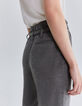 Women’s grey semi-plain 7/8 high-waist slim suit trousers-5